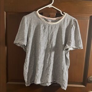 Boden Black and White Striped Top